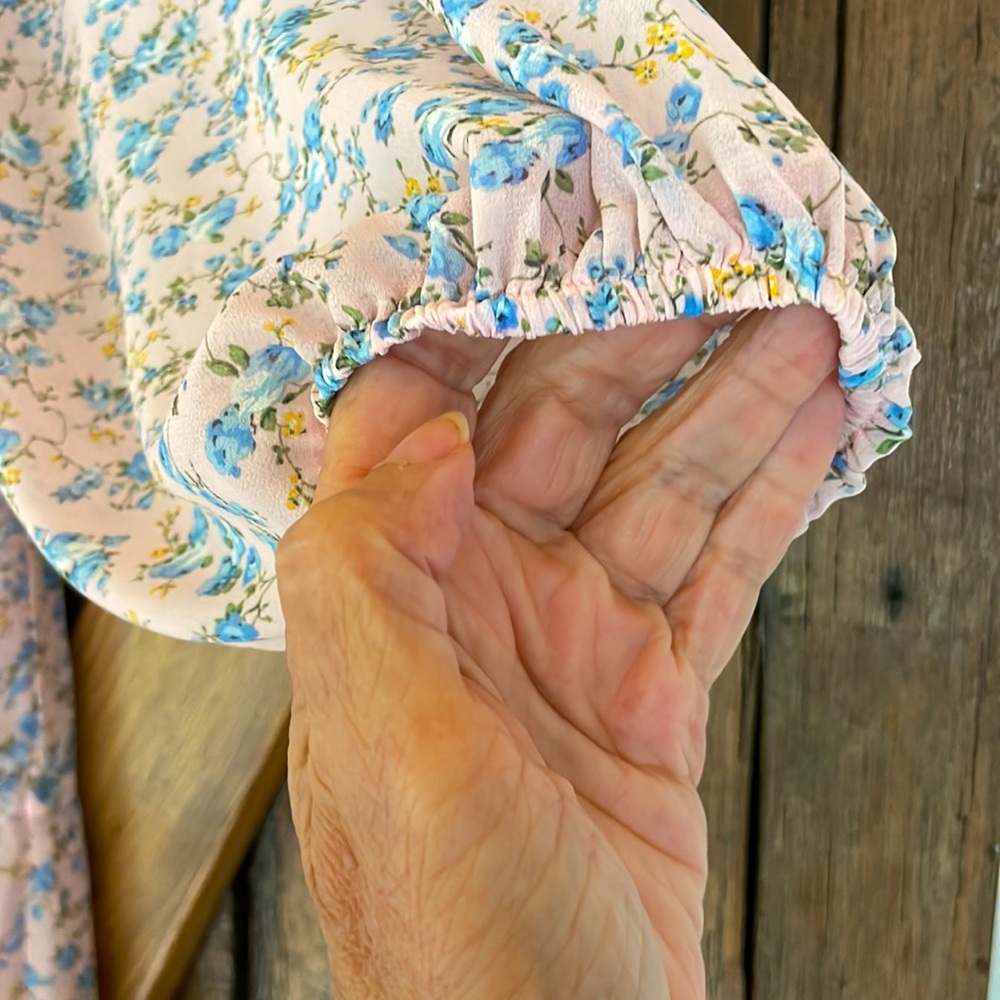 Storia Size Small Pale Pink & Blue Floral Print Dress - Picture 6 of 10